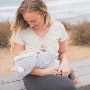 Kindred Bravely Bamboo Everyday Nursing & Maternity T-shirt in Oatmeal Stripe